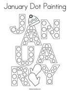 January Dot Painting Coloring Page