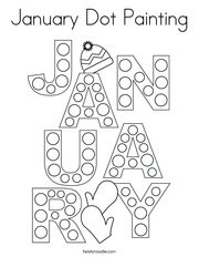 January Dot Painting Coloring Page
