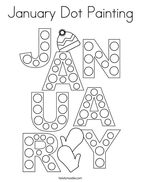 January Dot Painting Coloring Page