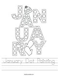 January Dot Painting Worksheet