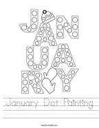 January Dot Painting Handwriting Sheet