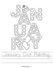 January Dot Painting Handwriting Sheet