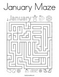 January Maze Coloring Page