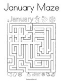 January Maze Coloring Page