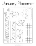 January Placemat Coloring Page