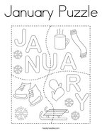 January Puzzle Coloring Page