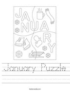 January Puzzle Handwriting Sheet