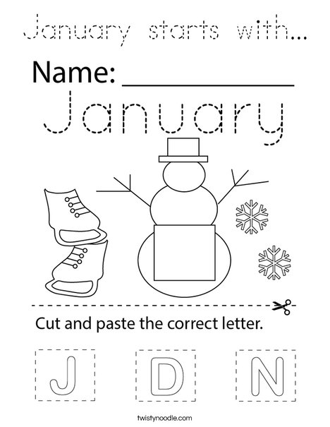 January starts with...  Coloring Page