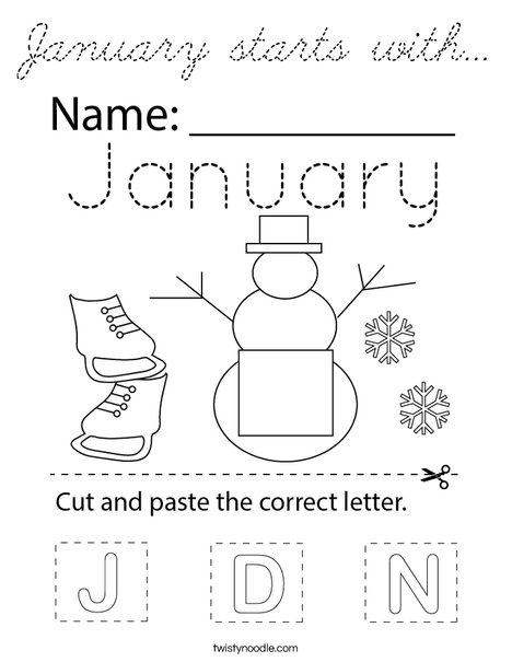 January starts with...  Coloring Page