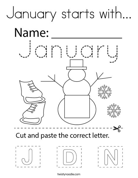 January starts with...  Coloring Page