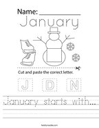 January starts with Handwriting Sheet
