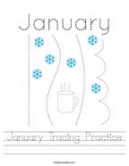 January Tracing Practice Handwriting Sheet