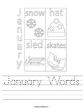 January Words Worksheet
