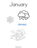 January Coloring Page - Twisty Noodle