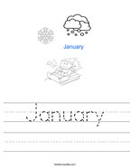 January Handwriting Sheet
