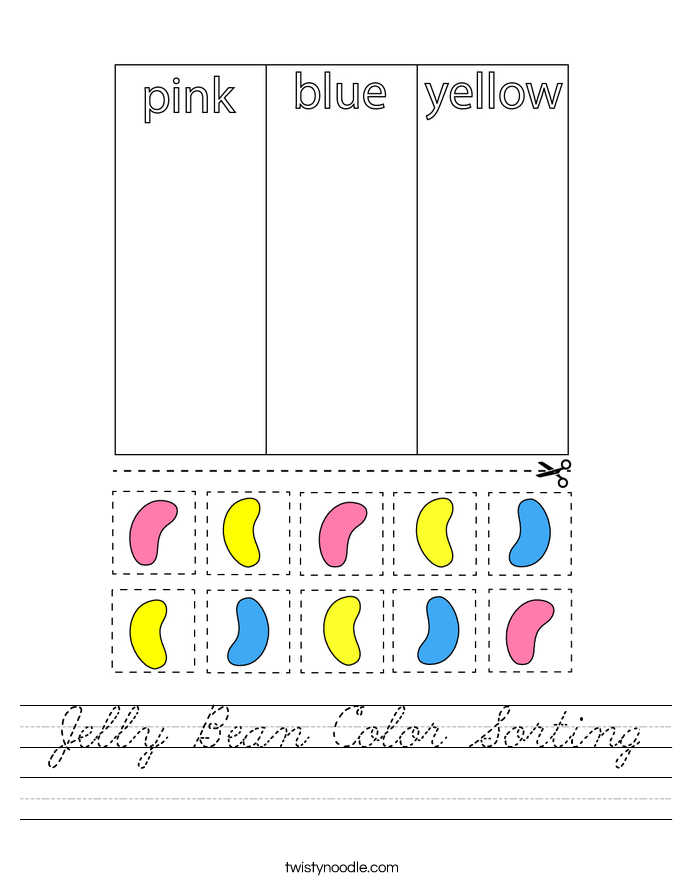 Jelly Bean Color Sorting Worksheet
