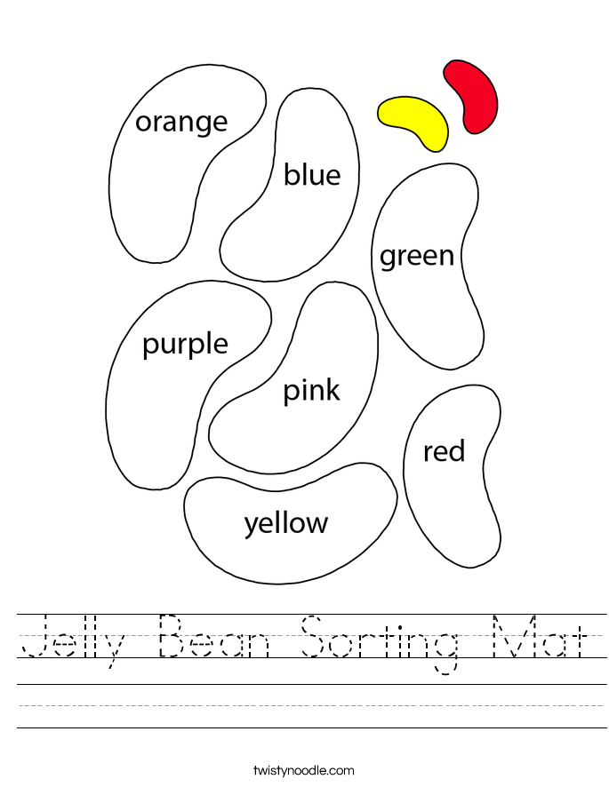 Jelly Bean Sorting Mat Worksheet Twisty Noodle Jelly Bean Sorting Mat Worksheet Twisty Noodle