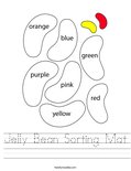 Jelly Bean Sorting Mat Worksheet