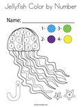 Jellyfish Color by Number Coloring Page
