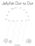 Jellyfish Dot to Dot Coloring Page