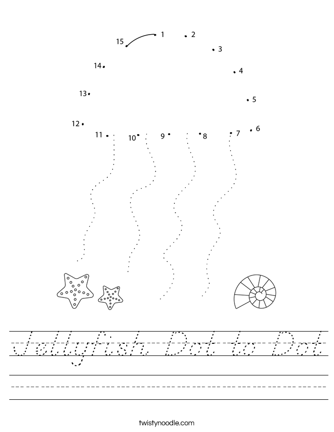 jellyfish dot to dot worksheet dnealian twisty noodle