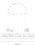Jellyfish Dot to Dot Worksheet