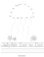 Jellyfish Dot to Dot Handwriting Sheet