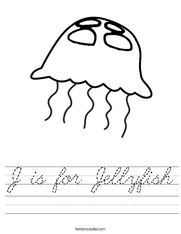 J is for Jellyfish Worksheet