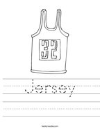 Jersey Handwriting Sheet