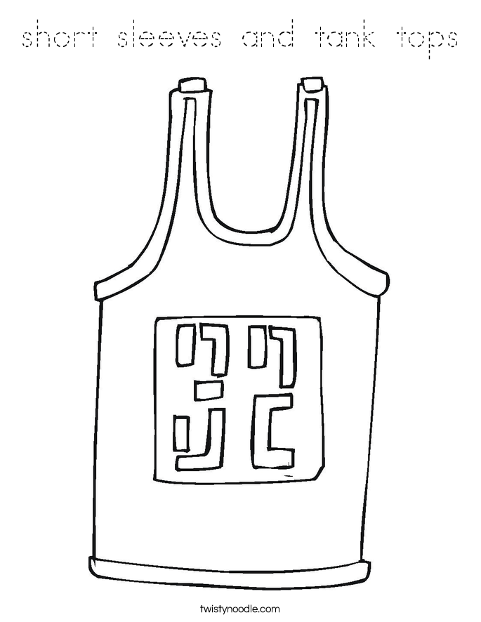 short sleeves and tank tops Coloring Page