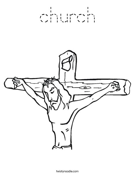 Jesus on Cross Coloring Page