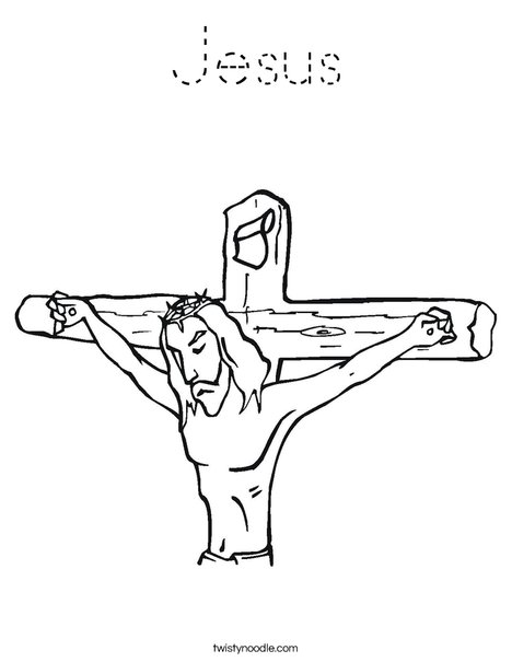 Jesus on Cross Coloring Page
