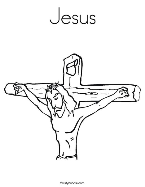 Jesus on Cross Coloring Page