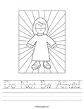 Do Not Be Afraid Worksheet