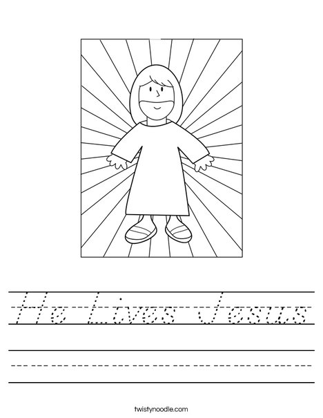 Jesus with Light Worksheet