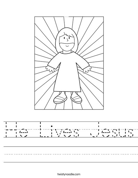 Jesus with Light Worksheet