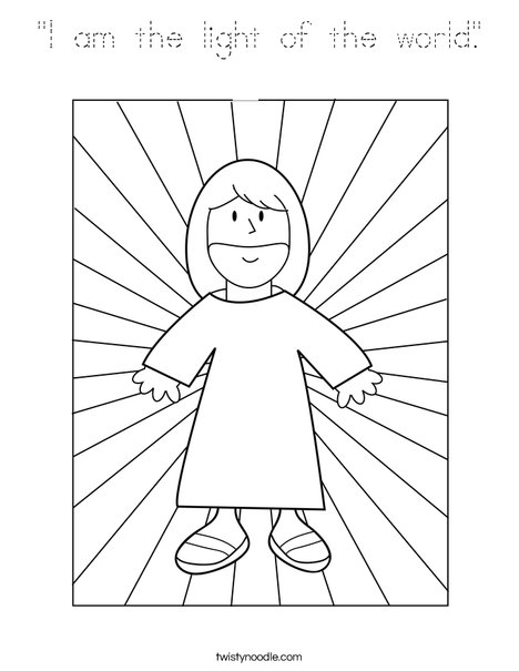 Jesus with Light Coloring Page