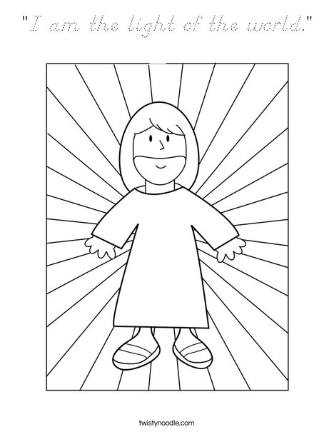 Jesus with Light Coloring Page