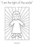 "I am the light of the world." Coloring Page