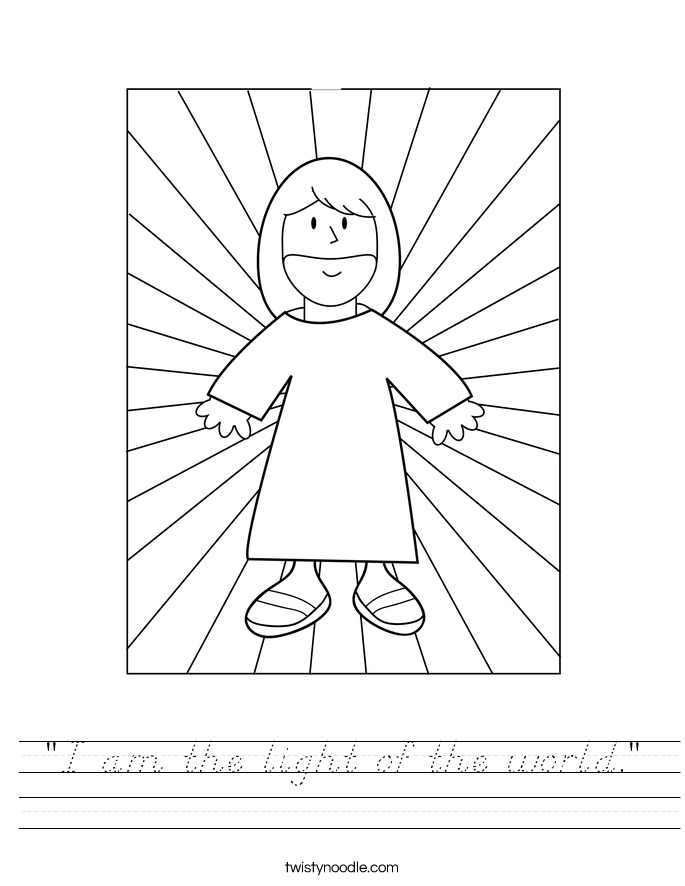 "I am the light of the world." Worksheet