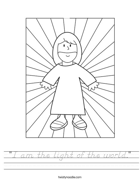 Jesus with Light Worksheet