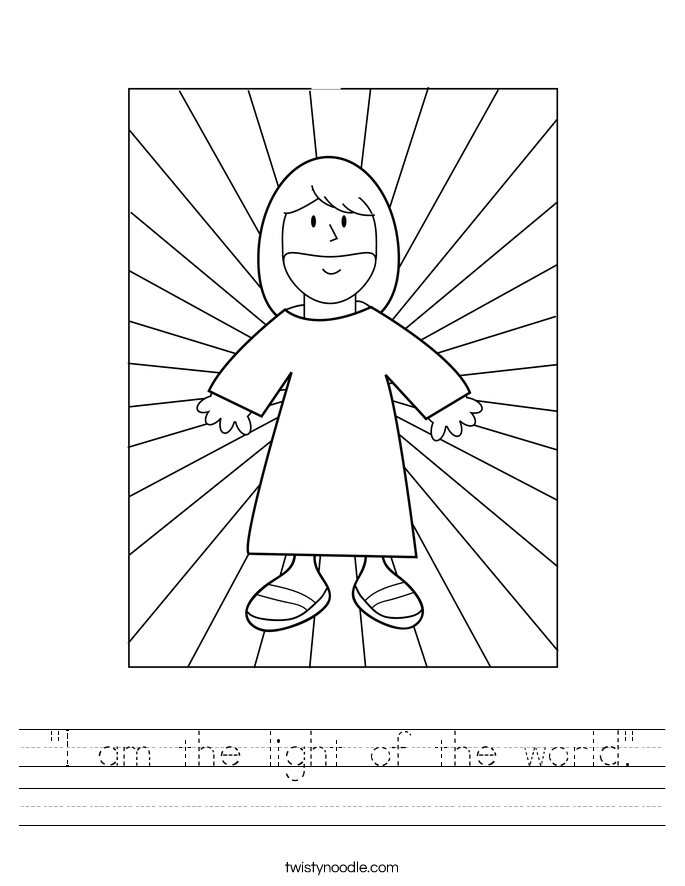 "I am the light of the world." Worksheet