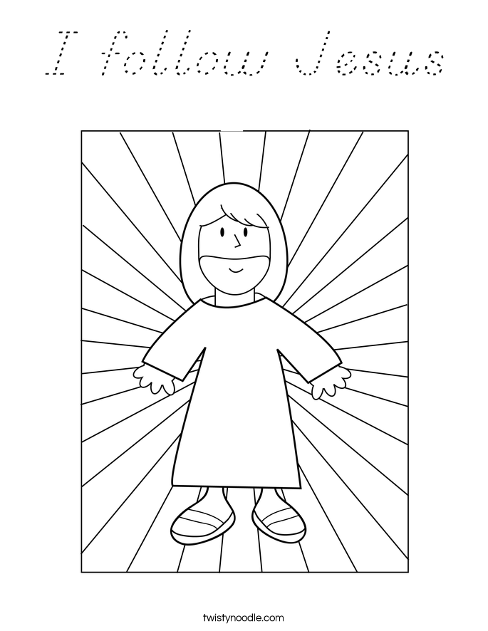 I follow Jesus Coloring Page