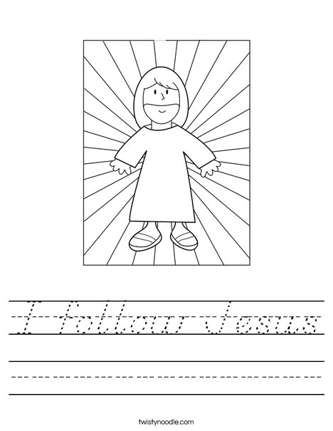 i follow jesus worksheet dnealian twisty noodle