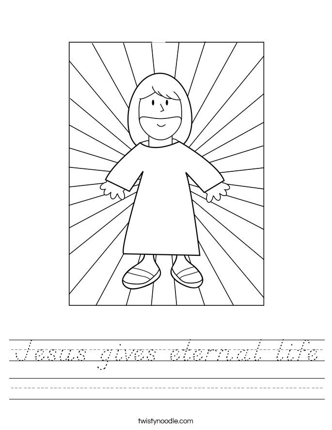 Jesus gives eternal life Worksheet
