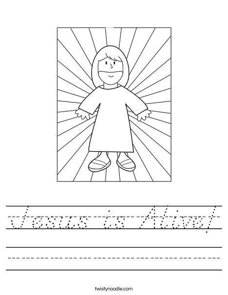 Jesus with Light Worksheet