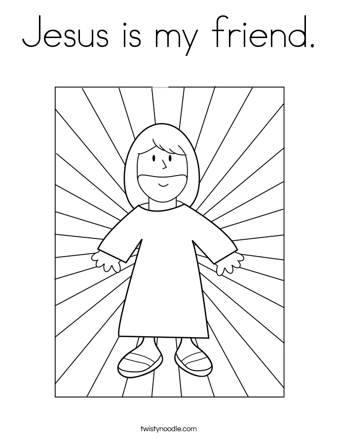 Jesus is my friend. Coloring Page