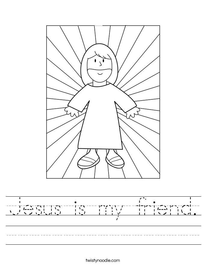 Jesus is my friend. Worksheet