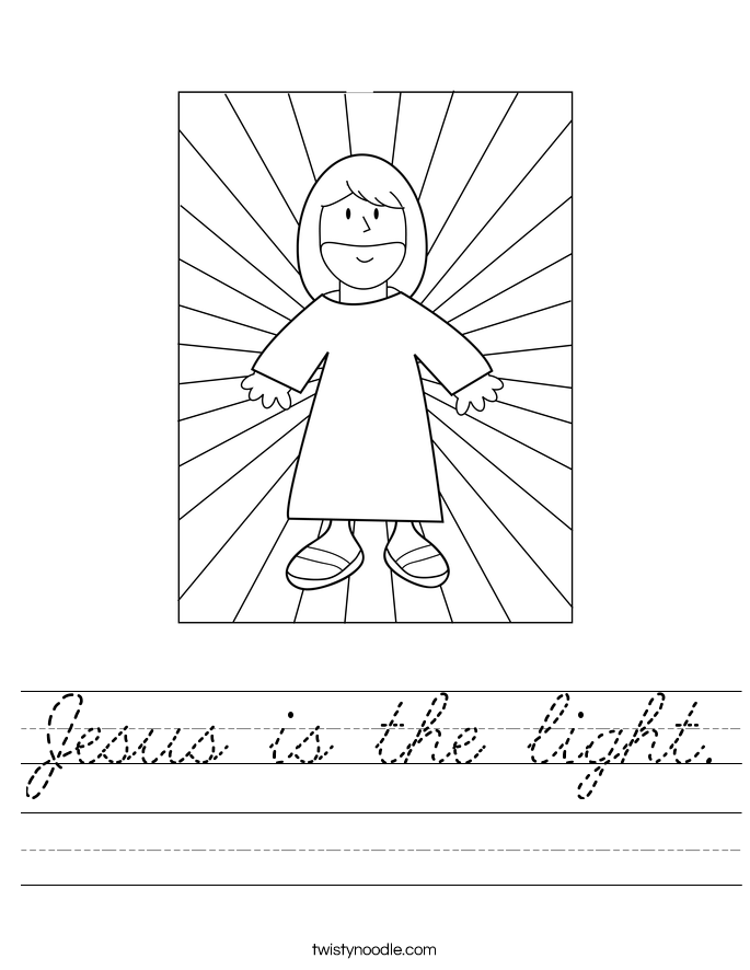 Jesus is the light. Worksheet