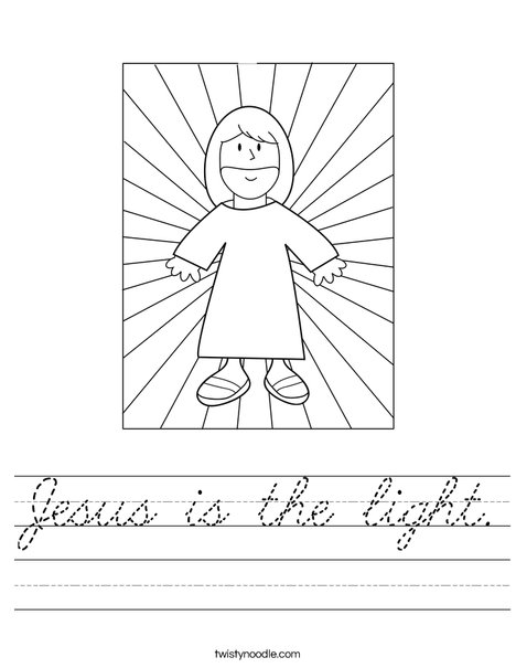 Jesus with Light Worksheet